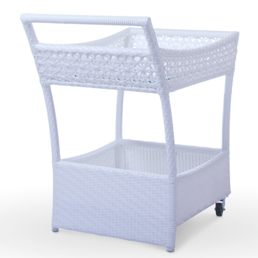 Ratanový servírovací stolek KAIR Terico, detail spodní části servírovacího stolku a kvalitního ratanového výpletu.