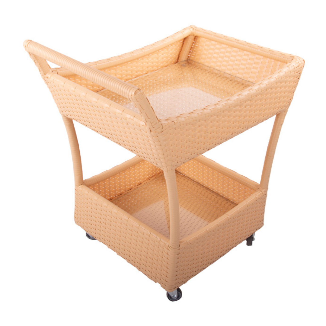 Ratanový servírovací stolek KAIR Terico, servírovací stolek z ratanu do hotelové terasy, kavárny nebo lounge zóny.