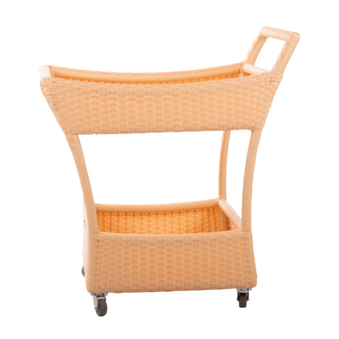 Ratanový servírovací stolek KAIR Terico, luxusní zahradní stolek z umělého ratanu s odolným provedením pro venkovní použití.