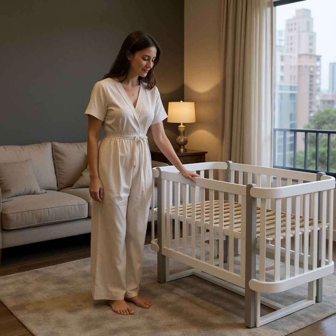 Dětská postýlka Zukko Gekko Kids 120x60. Bílá / Šedá