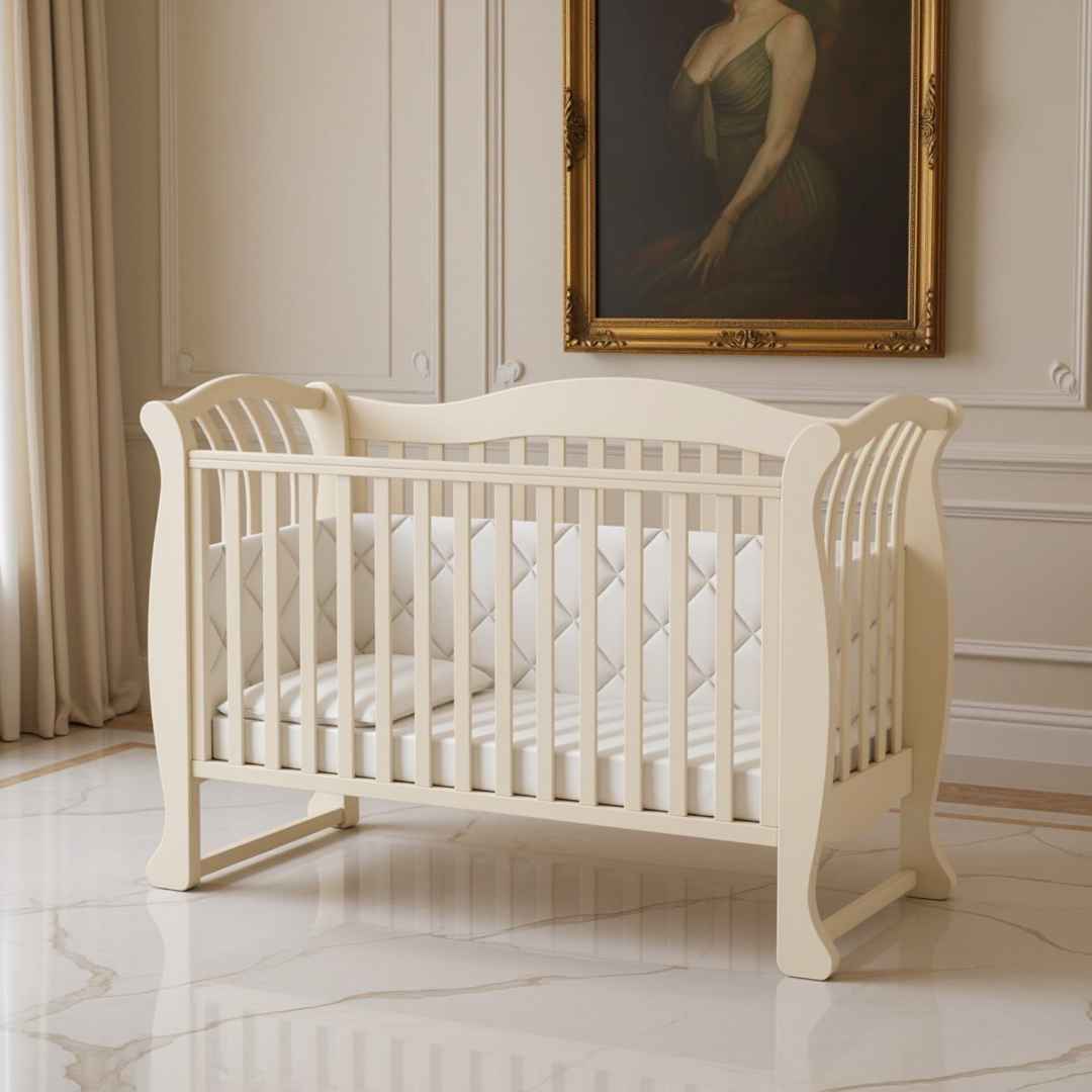 Dětská postýlka Robbi Gekko Kids 120x60. Barva slonovinové kosti