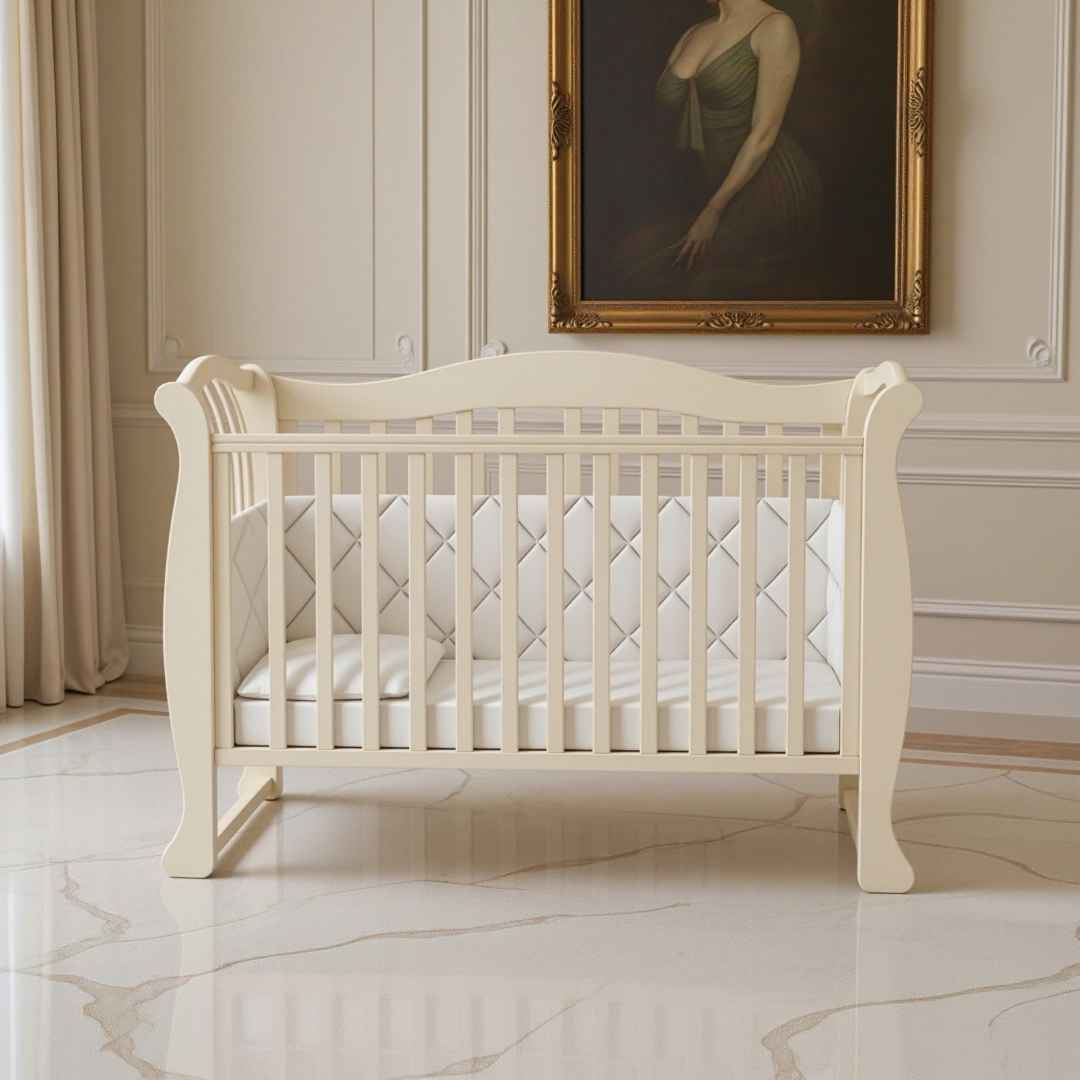 Dětská postýlka Robbi Gekko Kids 120x60. Barva slonovinové kosti