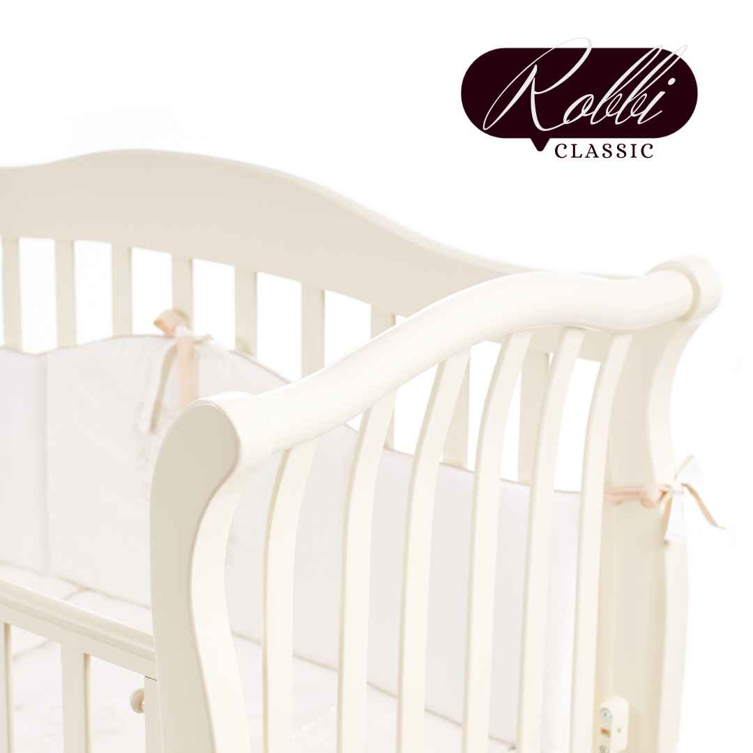 Dětská postýlka Robbi Gekko Kids 120x60. Barva slonovinové kosti