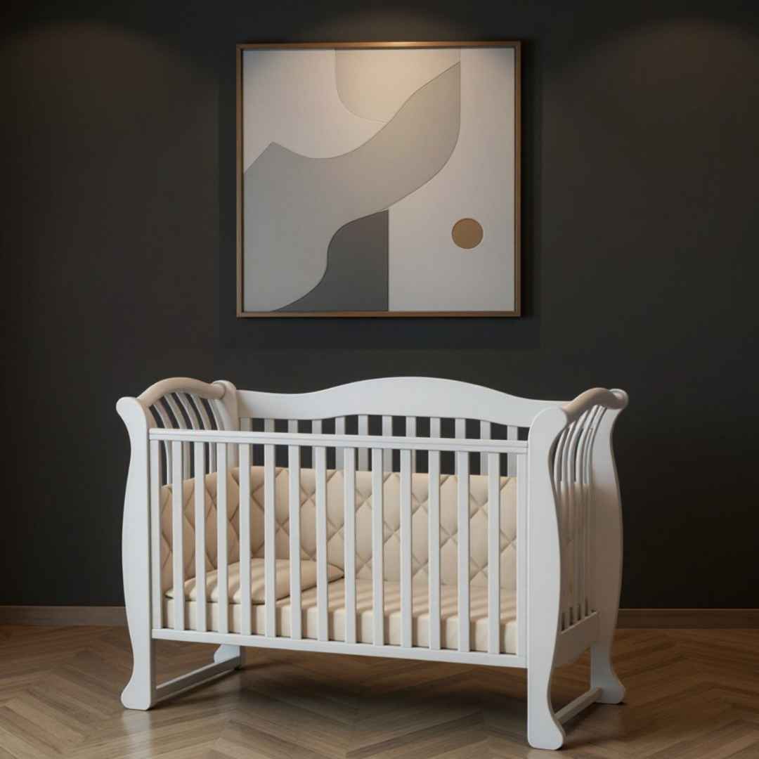 Dětská postýlka Robbi Gekko Kids 120x60. Bílá