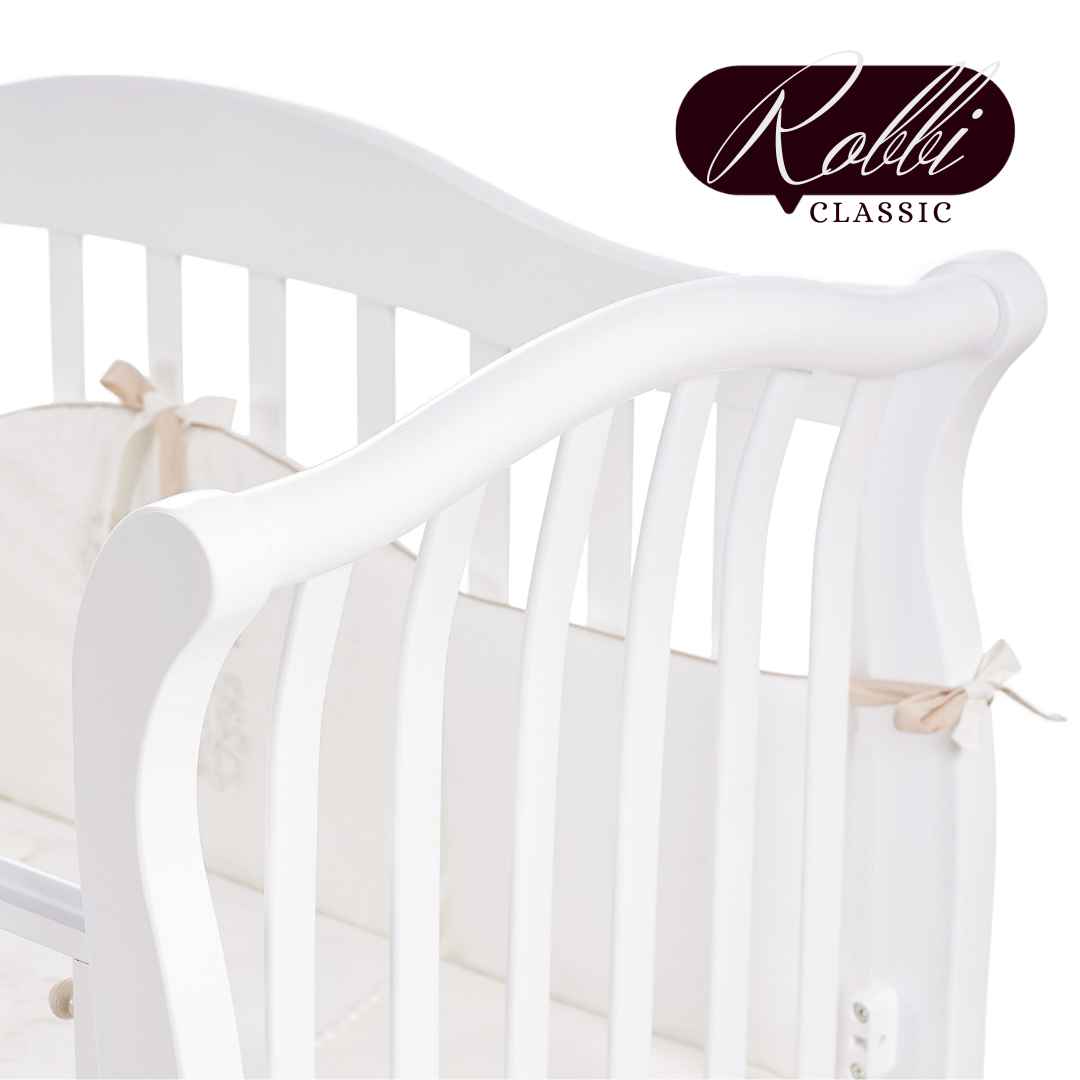 Dětská postýlka Robbi Gekko Kids 120x60. Bílá