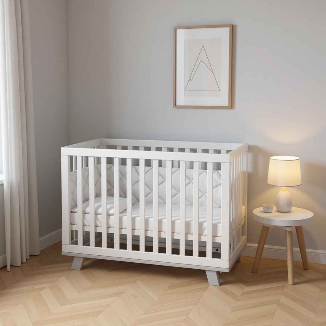 Dětská postýlka Lussi Gekko Kids 120x60. Bílá / Šedá