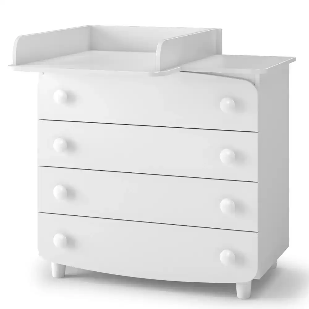 Dětská komoda Lappi Gekko Kids, 90x49x81cm, Bílá