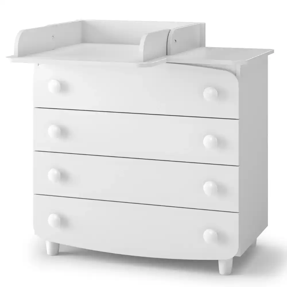 Dětská komoda Lappi Gekko Kids, 90x49x81cm, Bílá