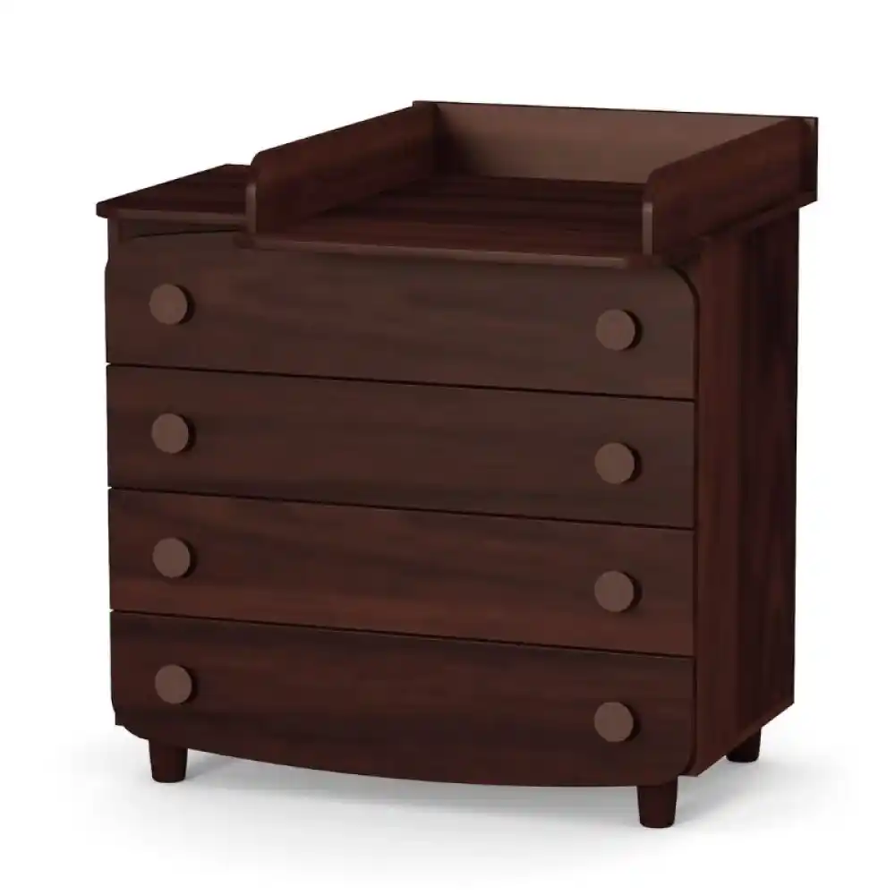 Dětská komoda Lappi Gekko Kids, 90x49x81cm, Tmavý ořech