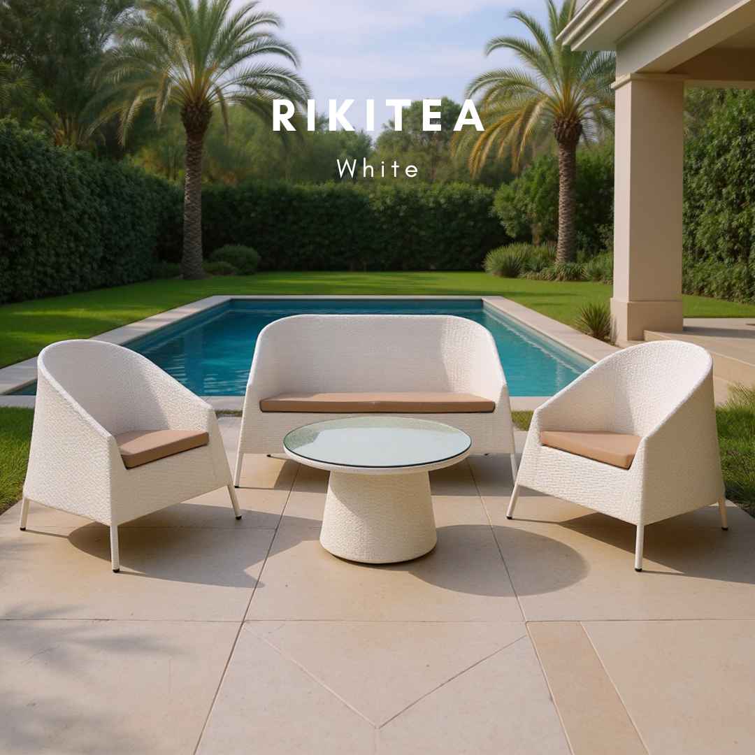 Ratanová pohovka RIKITEA Terico. Bíla