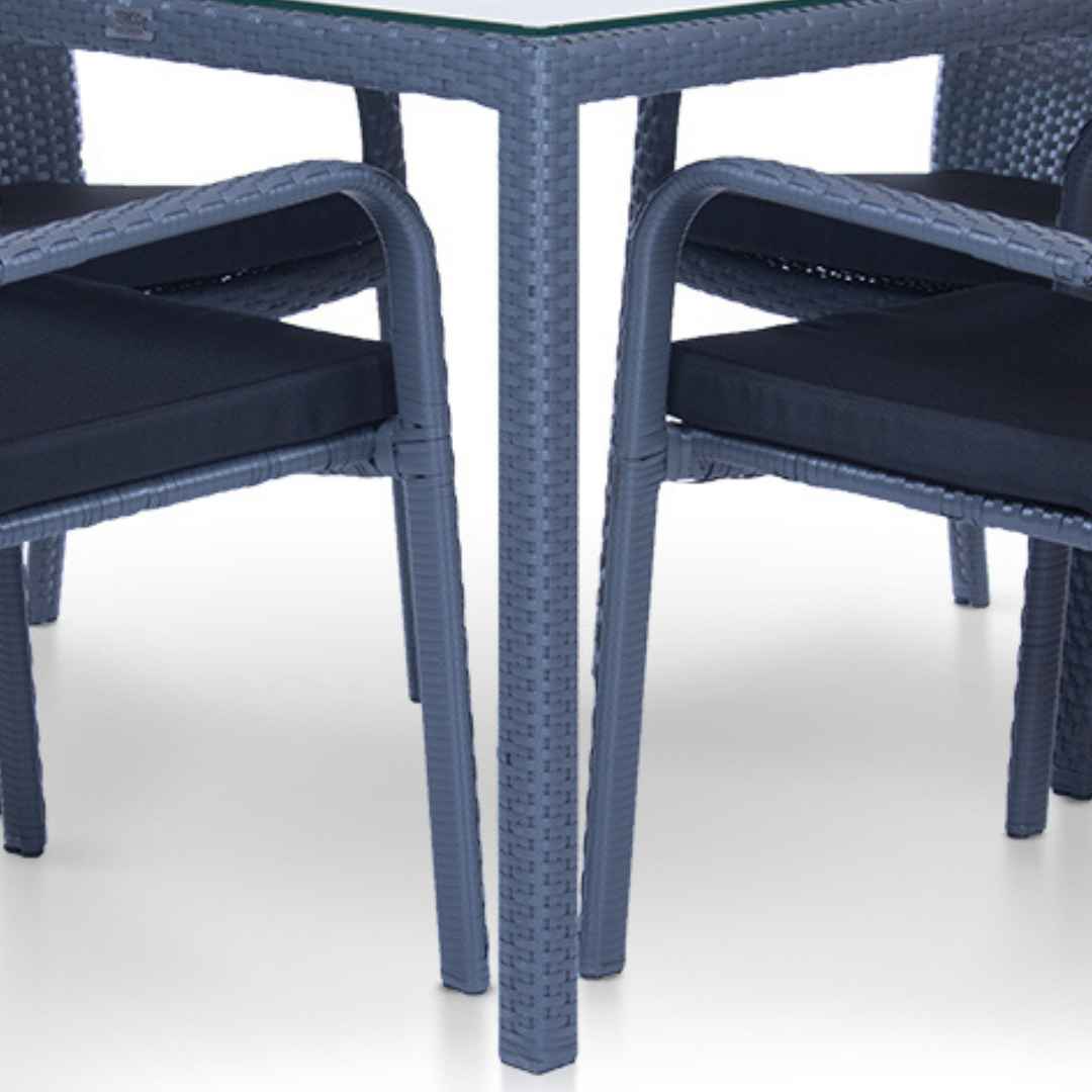 Ratanový stůl KIPRUS Terico 160x90x75cm. Grafitová barva