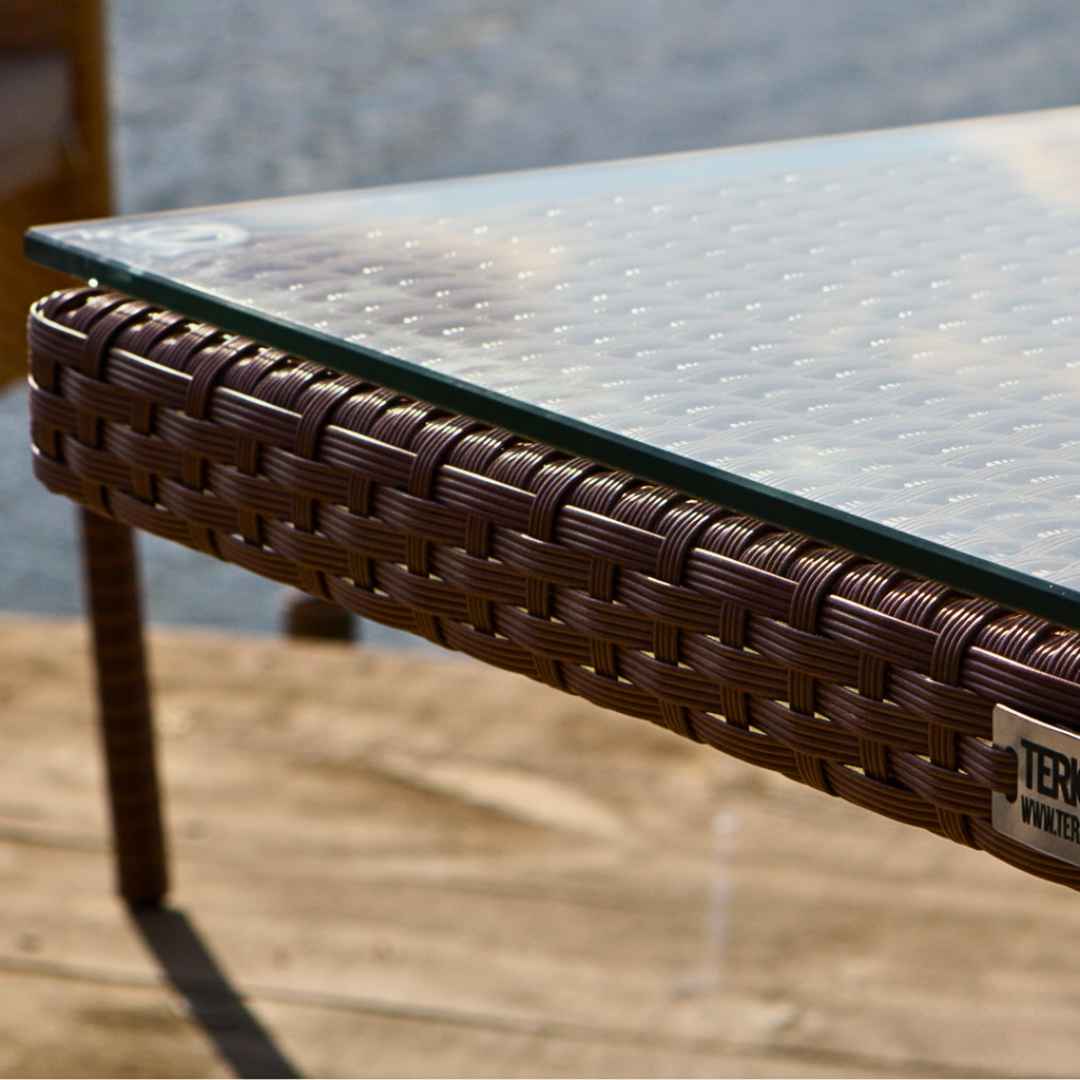 Ratanový stůl KIPRUS Terico 160x90x75cm. Hnedá barva