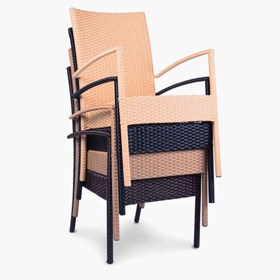 Ratanová židle MAVERO Terico. Hnedá barva