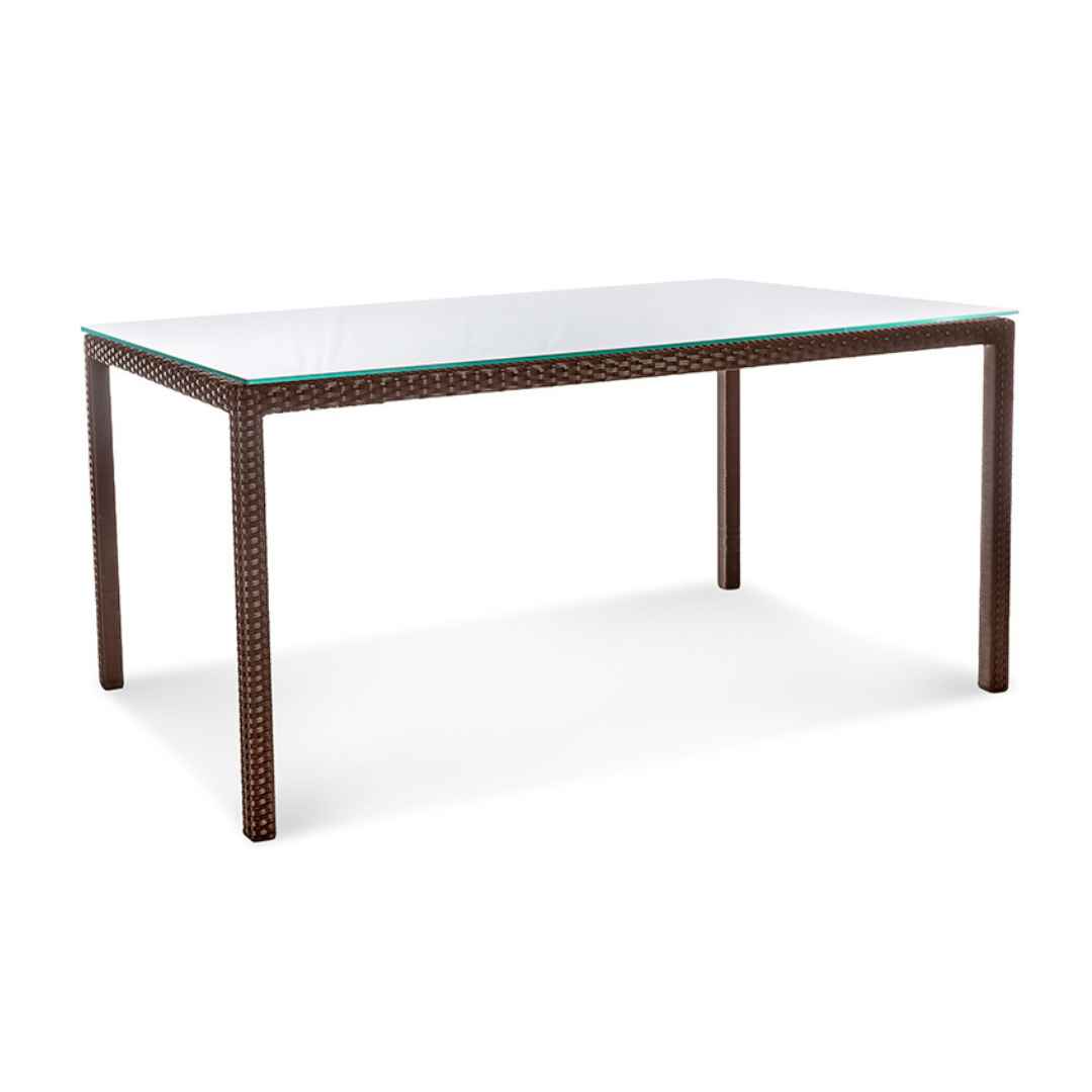 Jídelní souprava z umělého ratanu MAVERO MINI + KIPRUS. Skládá se ze 4 židlí a stolu. Hnědá barva