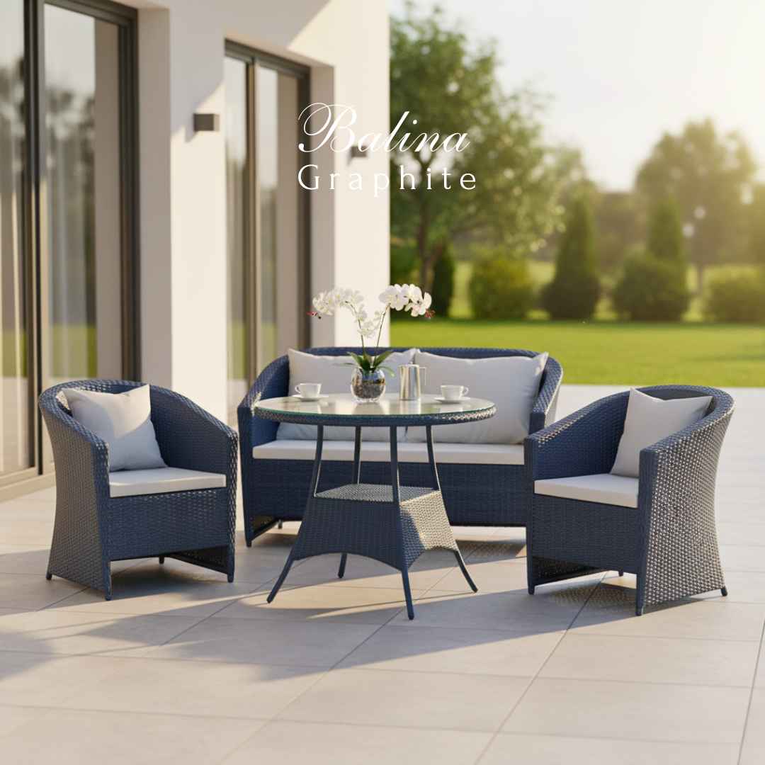 Ratanová pohovka BALINA Terico. Grafitová barva