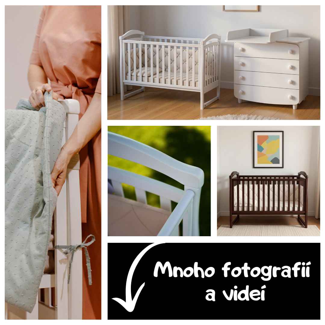 Dětská postýlka Rinbo Gekko Kids 120x60. Tmavý ořech