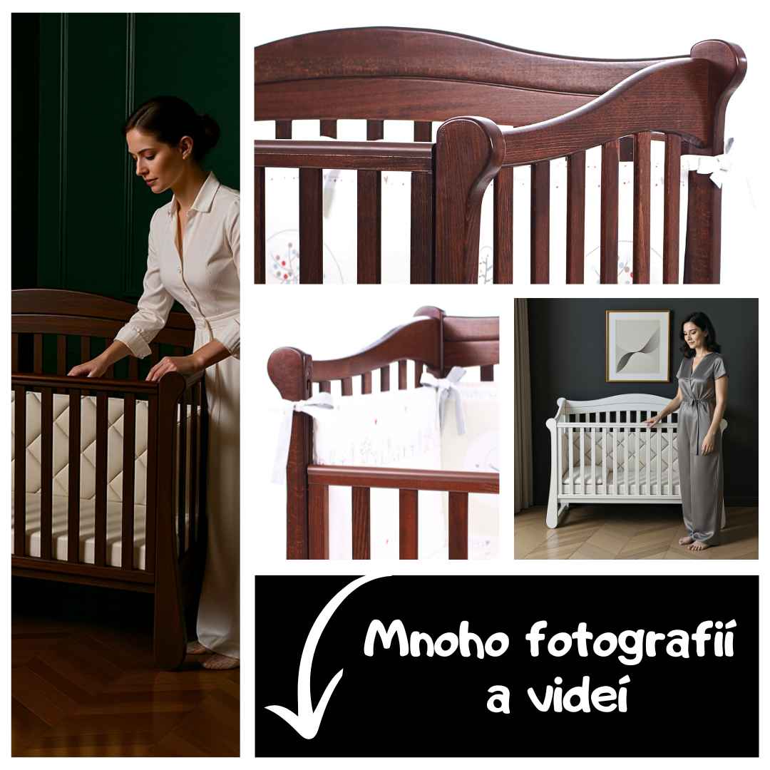 Dětská postýlka Flatti Gekko Kids 120x60. Tmavý ořech