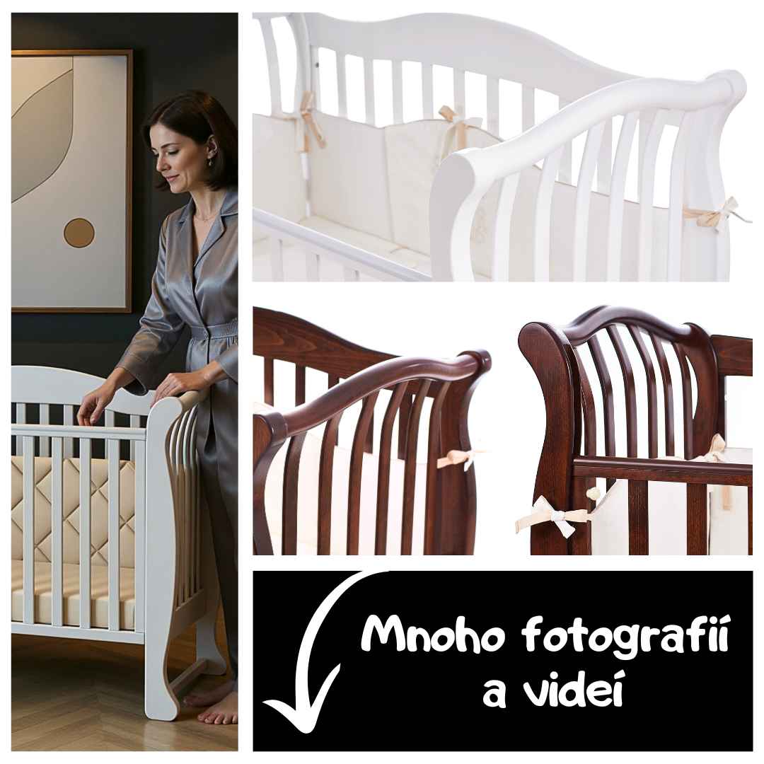 Dětská postýlka Robbi Gekko Kids 120x60. Tmavý ořech
