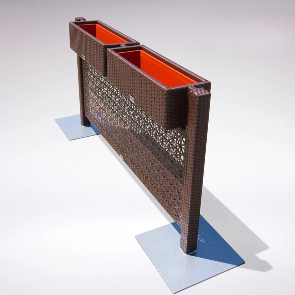 Ratanový plotový set s květináči KAIR Terico