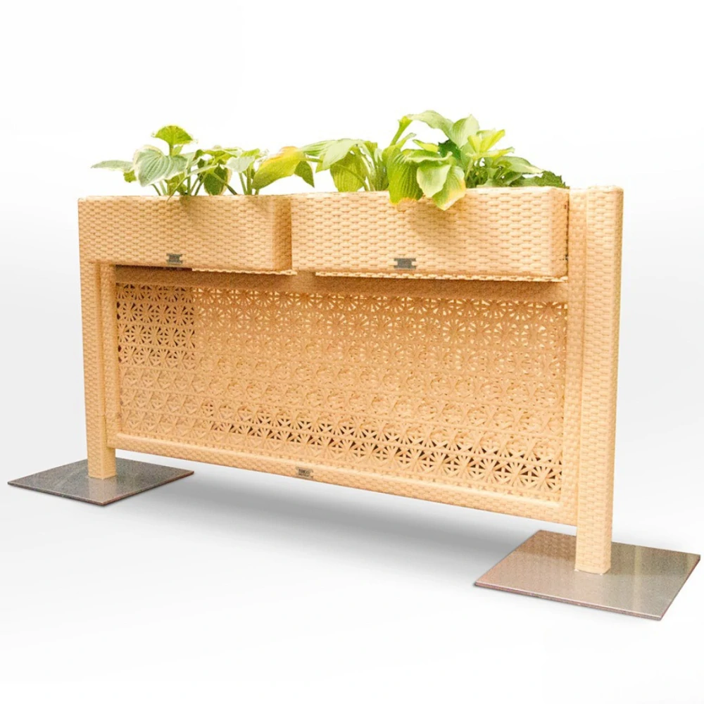 Ratanový plotový set s květináči KAIR Terico