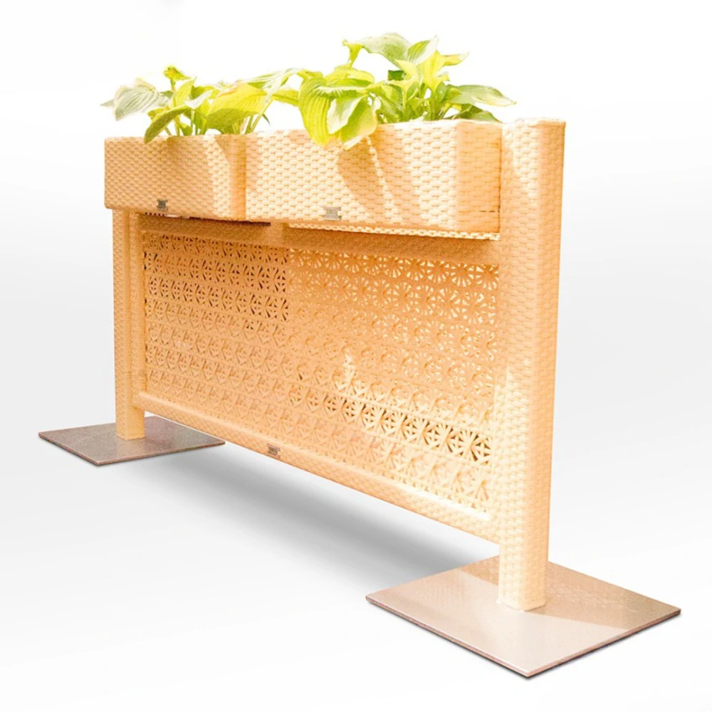 Ratanový plotový set s květináči KAIR Terico